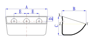 ds deep bottom steel bucket drawing