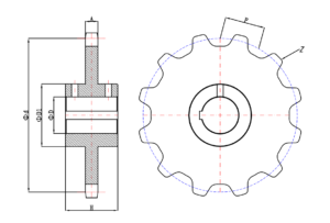 sprocket for conveyor roller chain