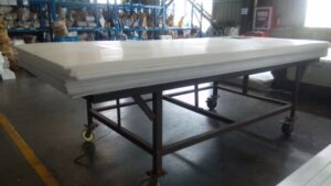 UHMW PE plate used in grain handling system to reduce friction