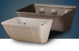 bucket with recessed hole